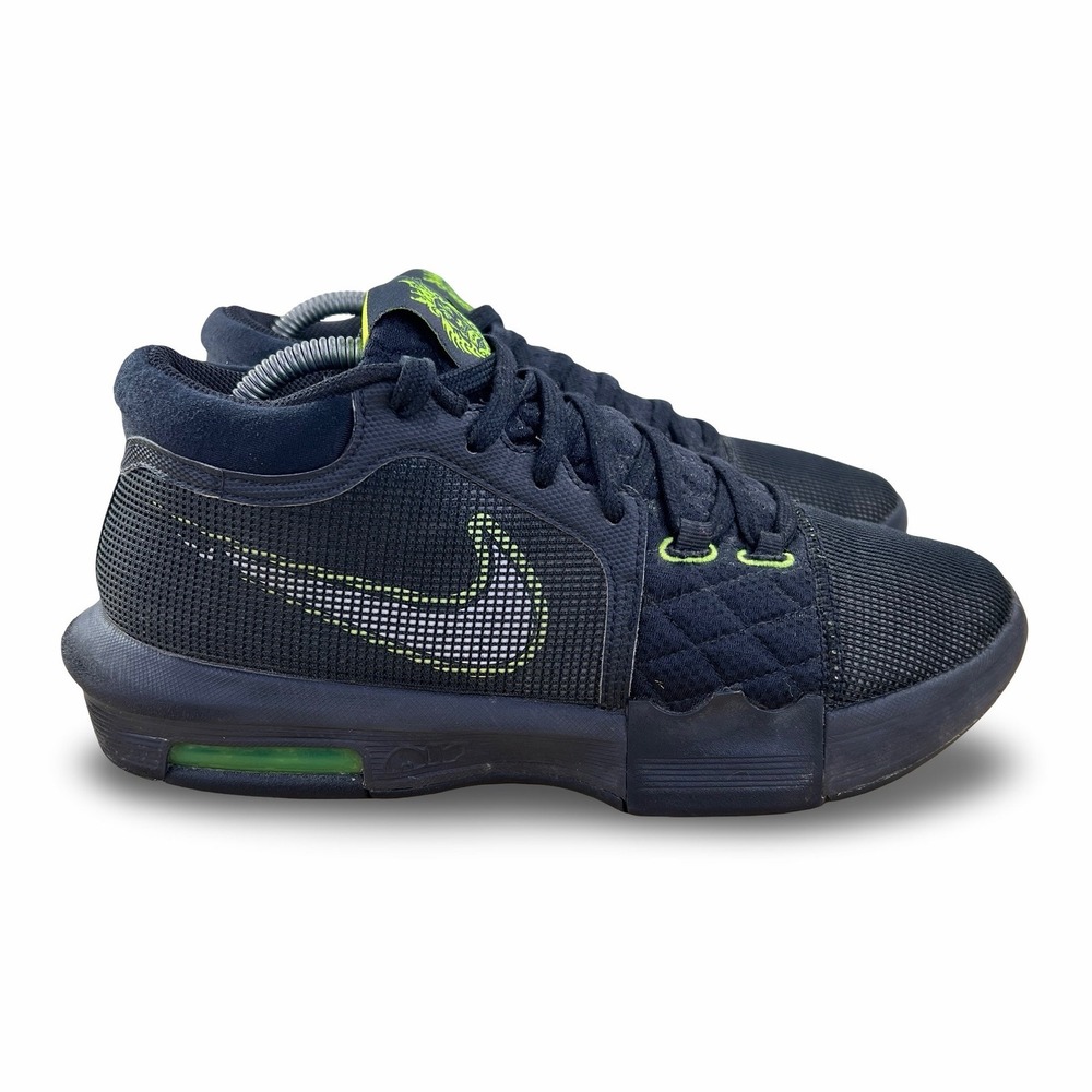 Nike LeBron Witness VIII Mens Size 8.5 Basketball Shoes Black Lime Green High